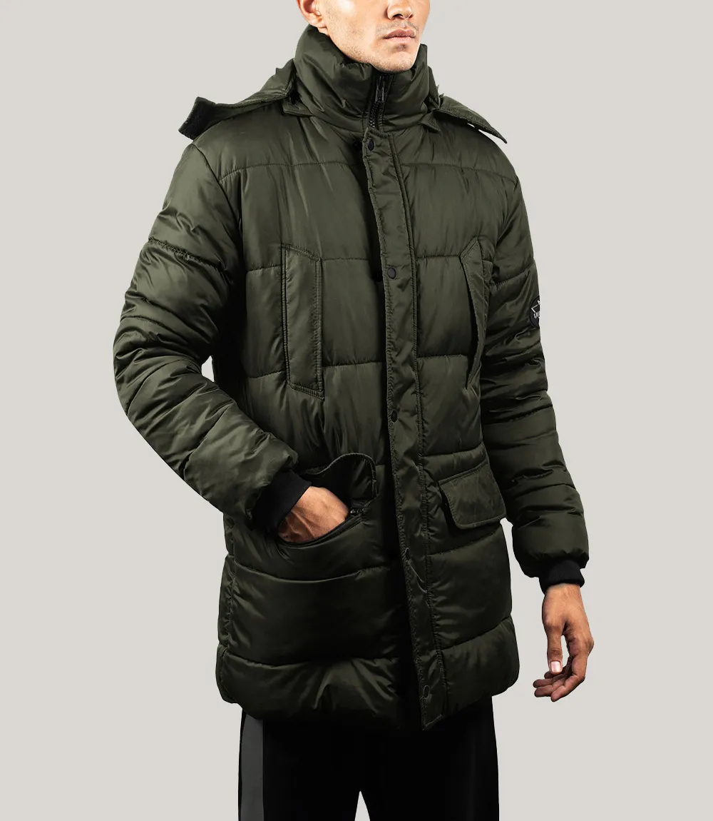 Melvin Faux-Fur Trim Hooded Puffer Jacket for Men: Mid weight and ...