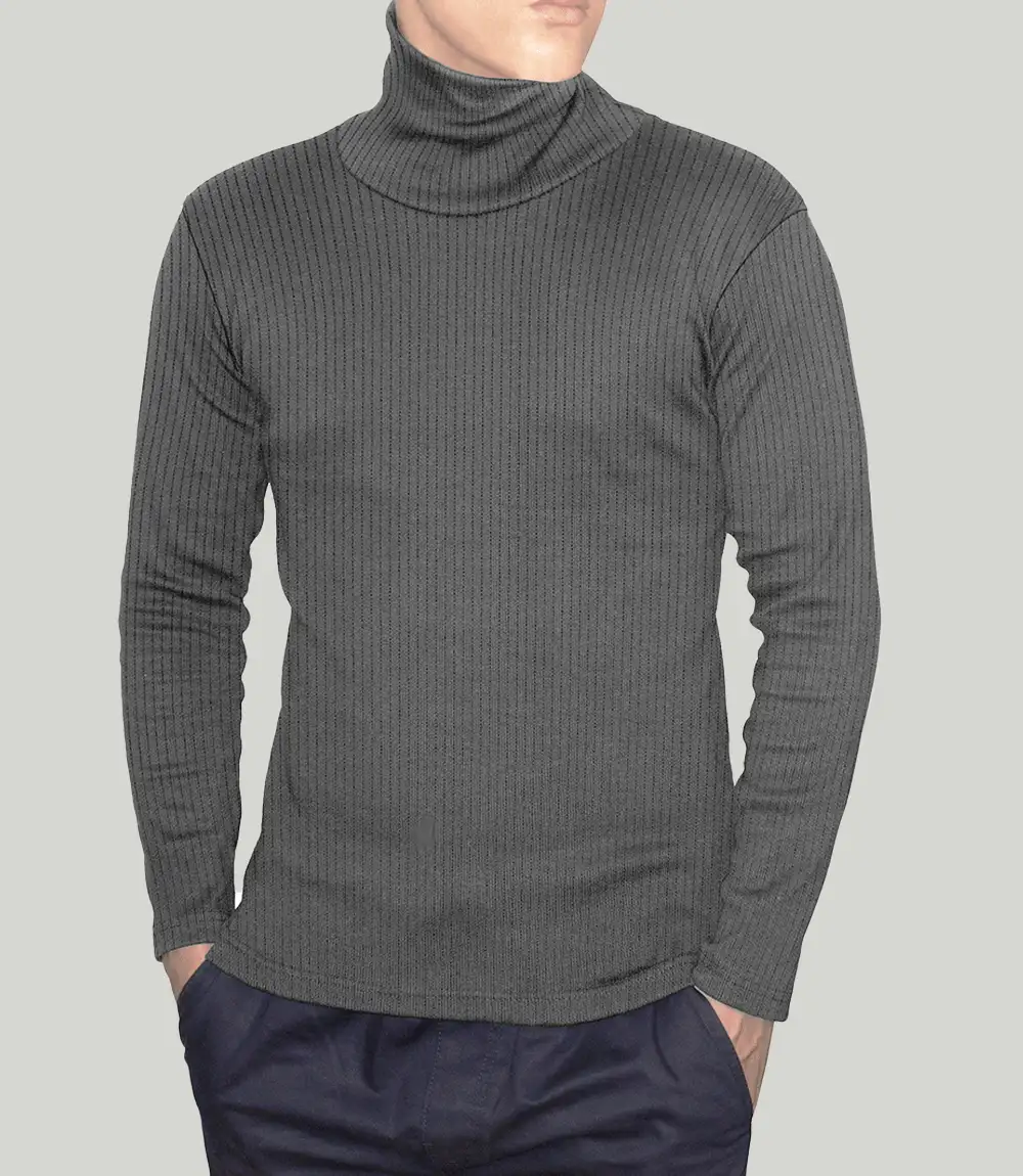 Long Sleeves Ribbed Turtleneck Sweater for Men - Urban Buck®