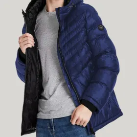 Austin Puffer Jacket with Hood Blue