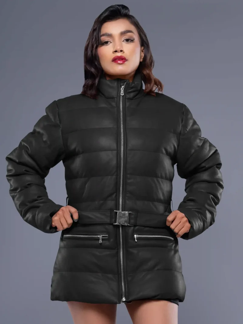 Robin Women's Duck Down Real Leather Puffer Jacket