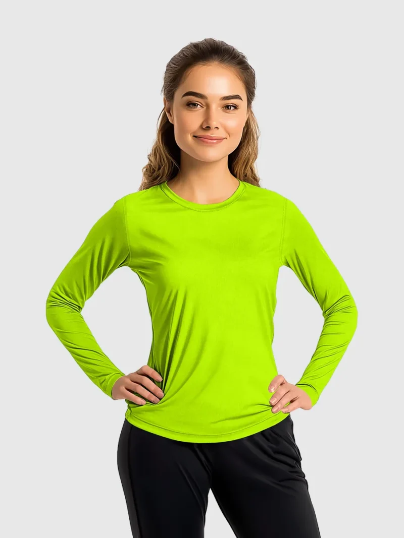 Ceila High-Visibility Long Sleeves Shirt-neon green (2)