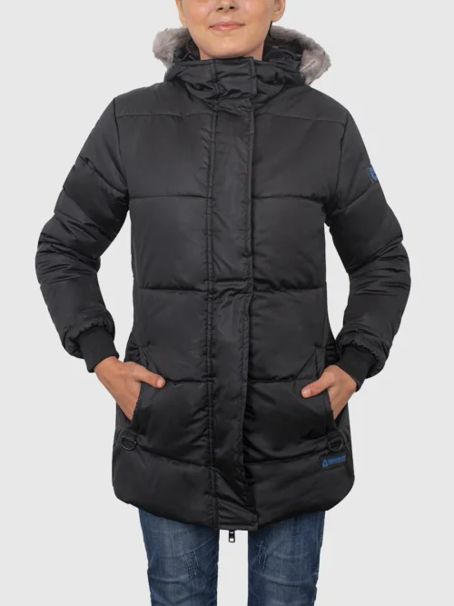 Ella Hooded Parka Jacket For Women-black (3)