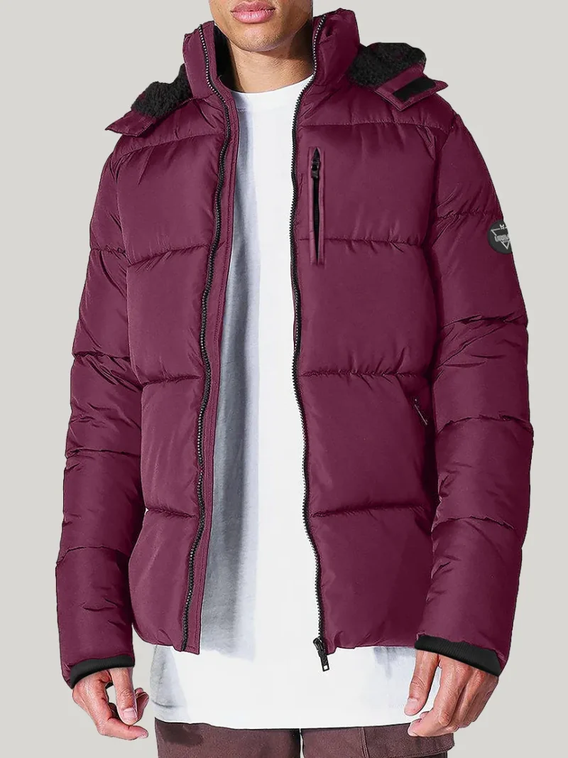 Sherpa Hooded Puffer Jacket for Men