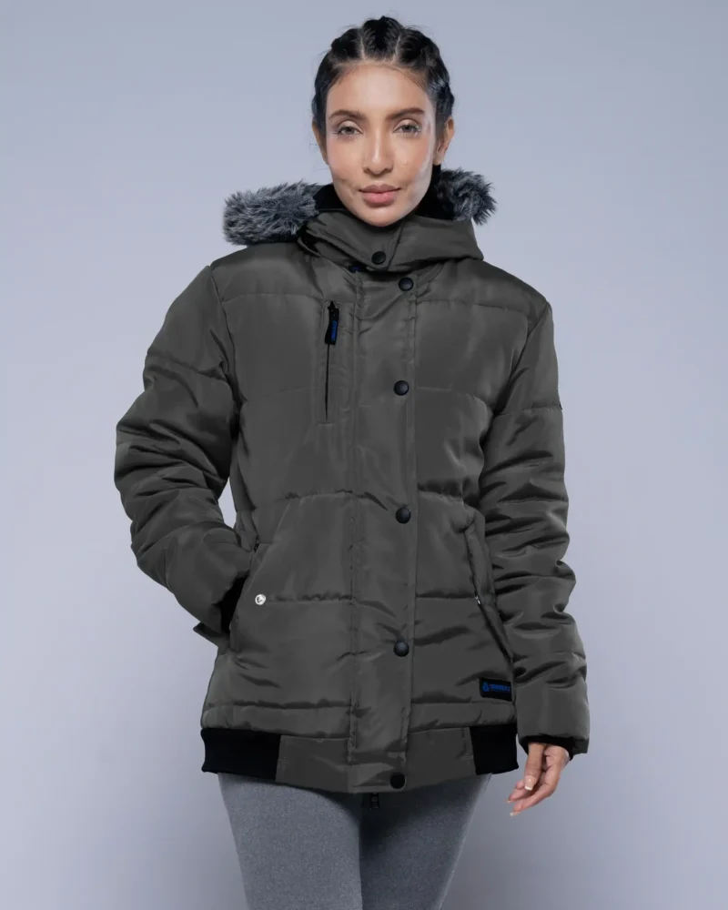 Jasmine Faux Fur Hooded Puffer jacket-dark grey (1)