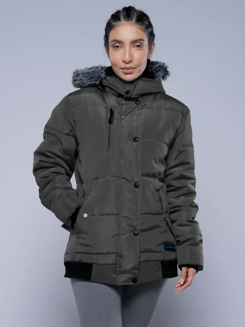 Jasmine Faux Fur Hooded Puffer jacket-dark grey (1)