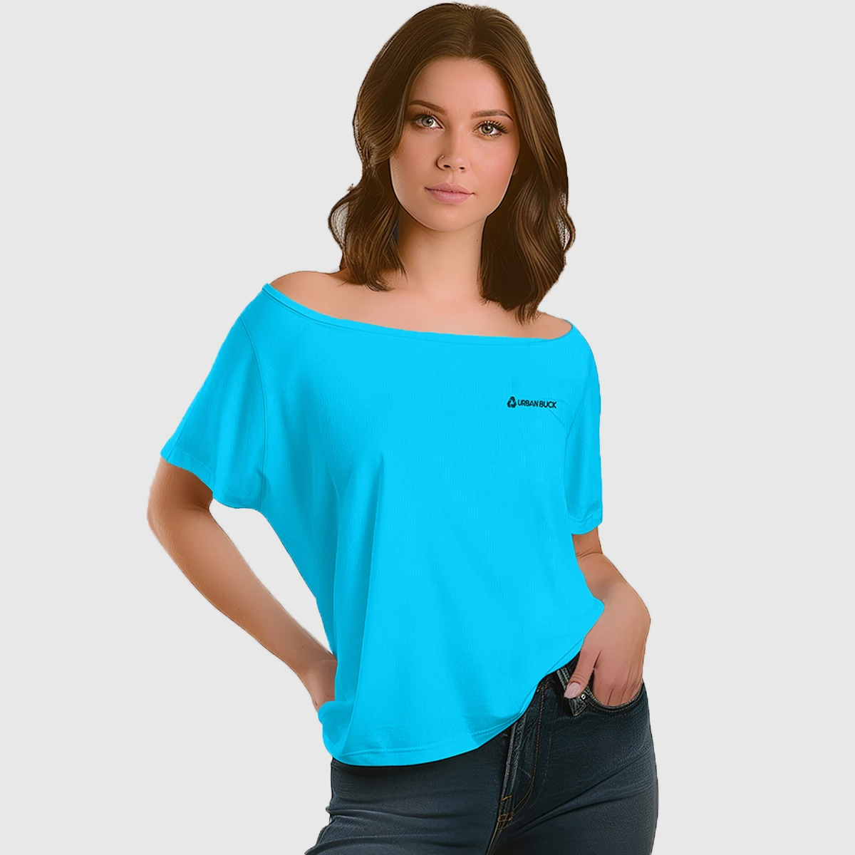 Off the shoulder short sleeve shirt best sale