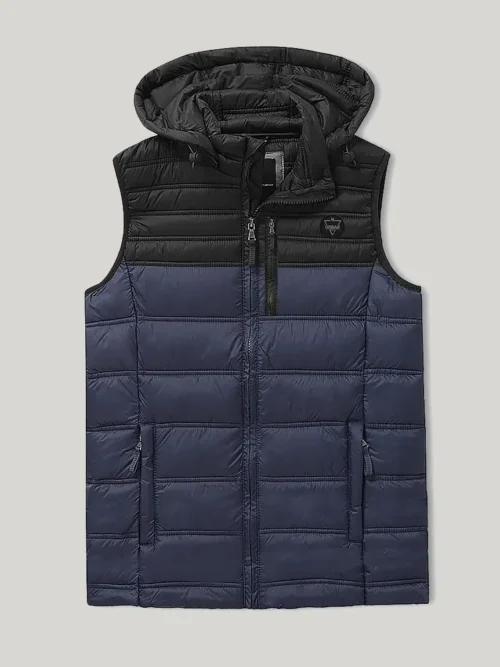 Lacey Two Tone Hooded Puffer Vest for Women