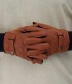 tan leather gloves