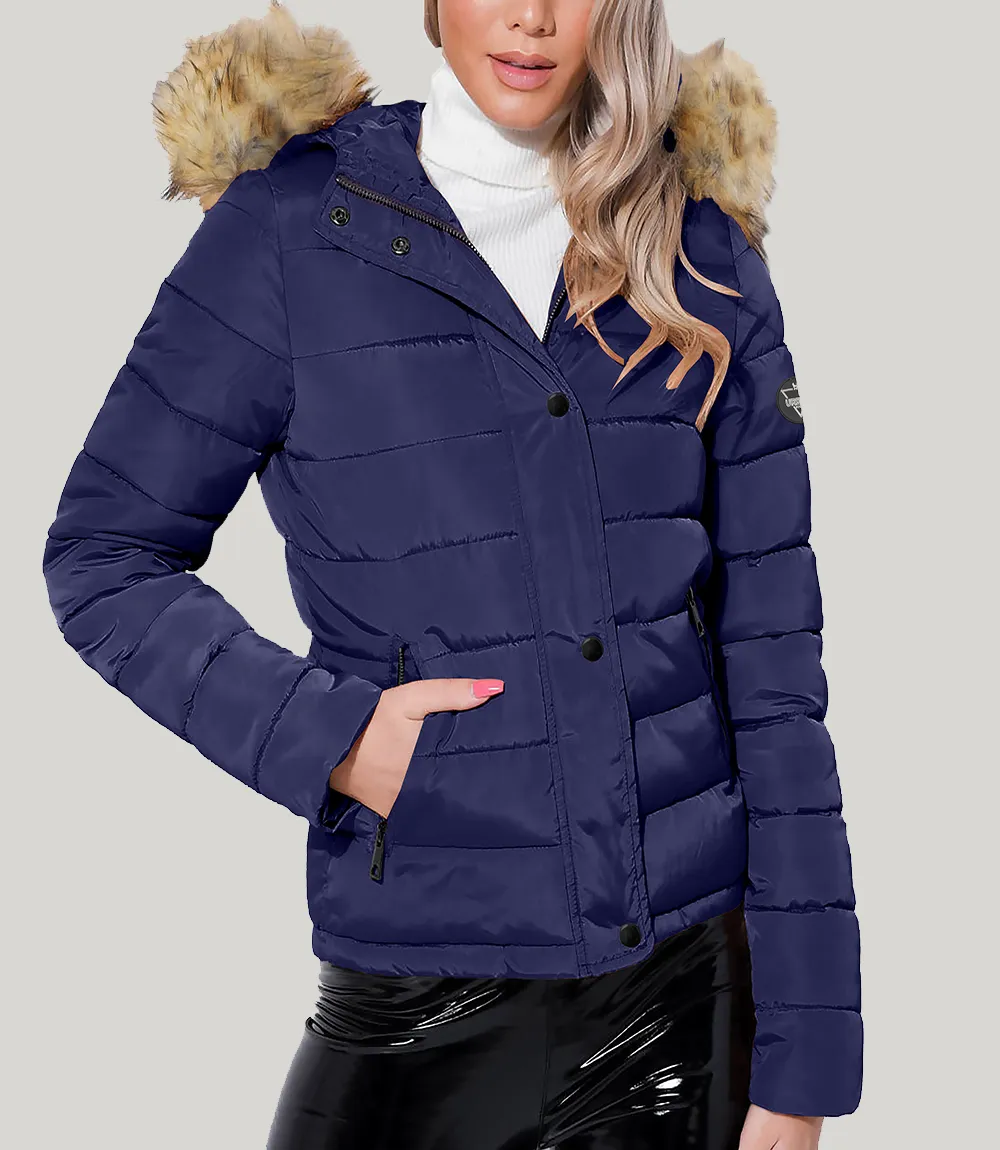 Verlie Faux Fur Trim Hooded Puffer Jacket For Women Urban Buck