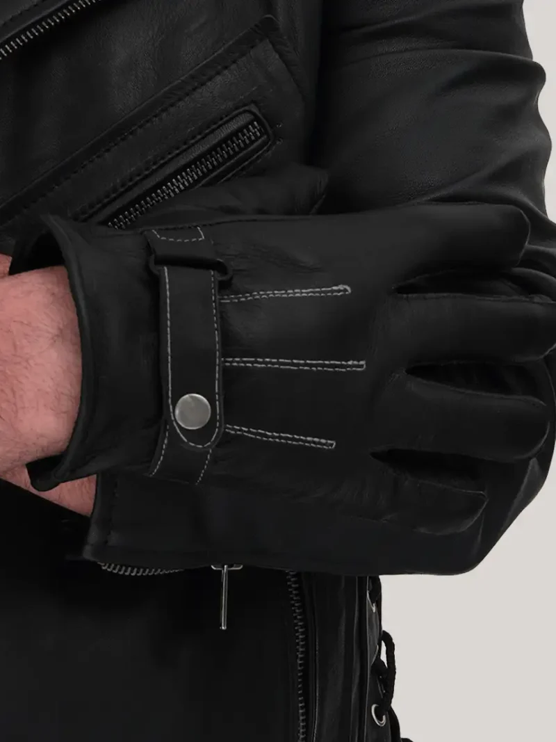 black leather gloves