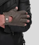 fingerless leather gloves