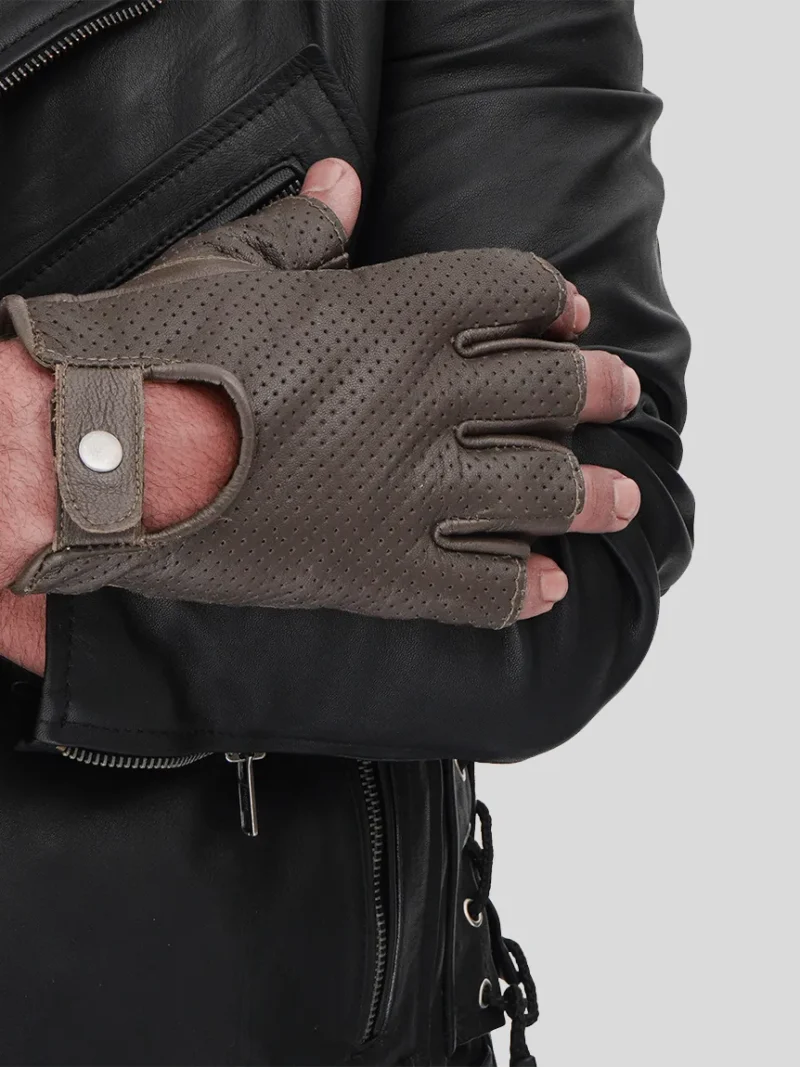 fingerless leather gloves