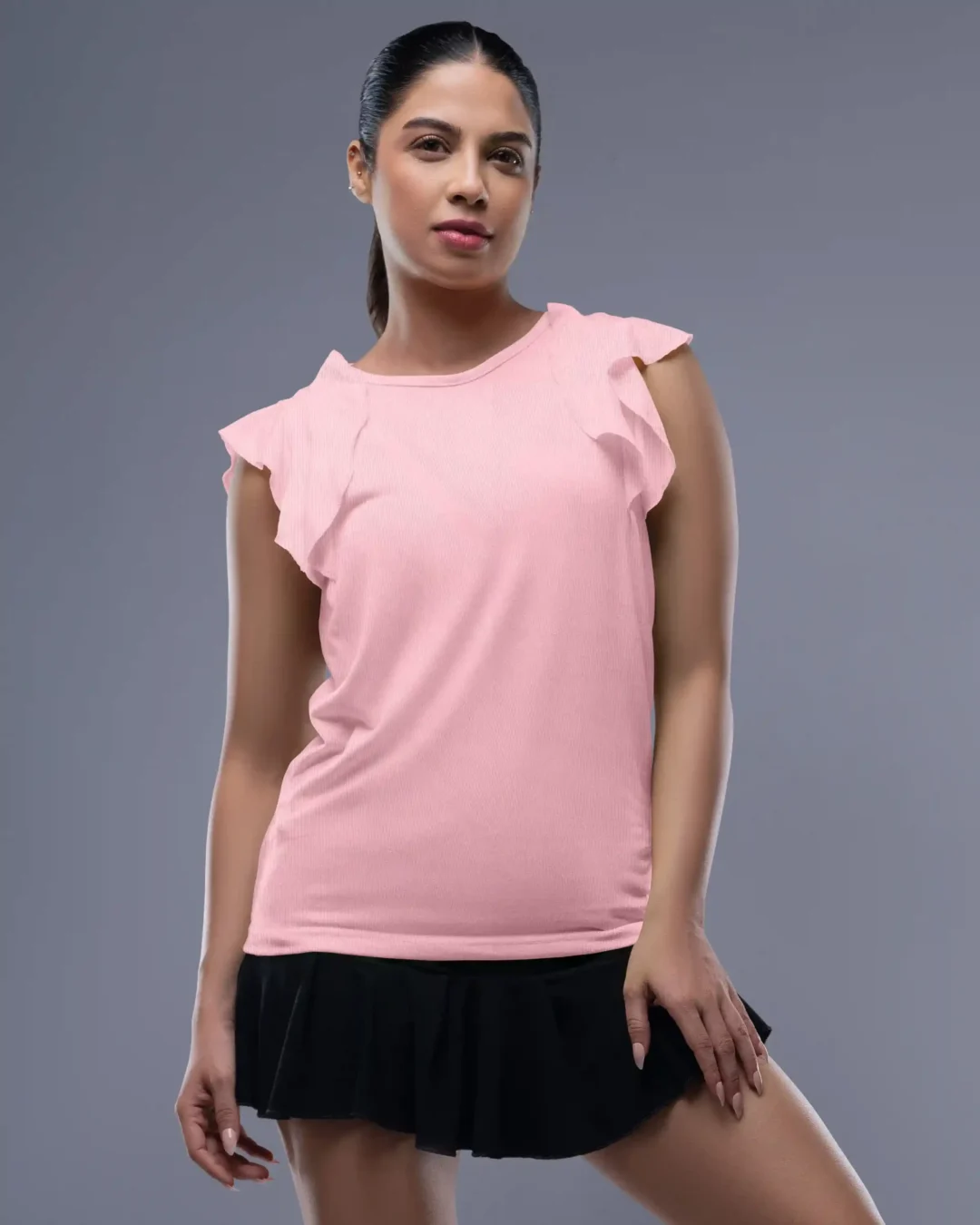 Rivoli Ruffle Short Sleeve Top for Women