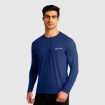 Nirved Crewneck Full Sleeve Sun Protection Shirt-navy blue