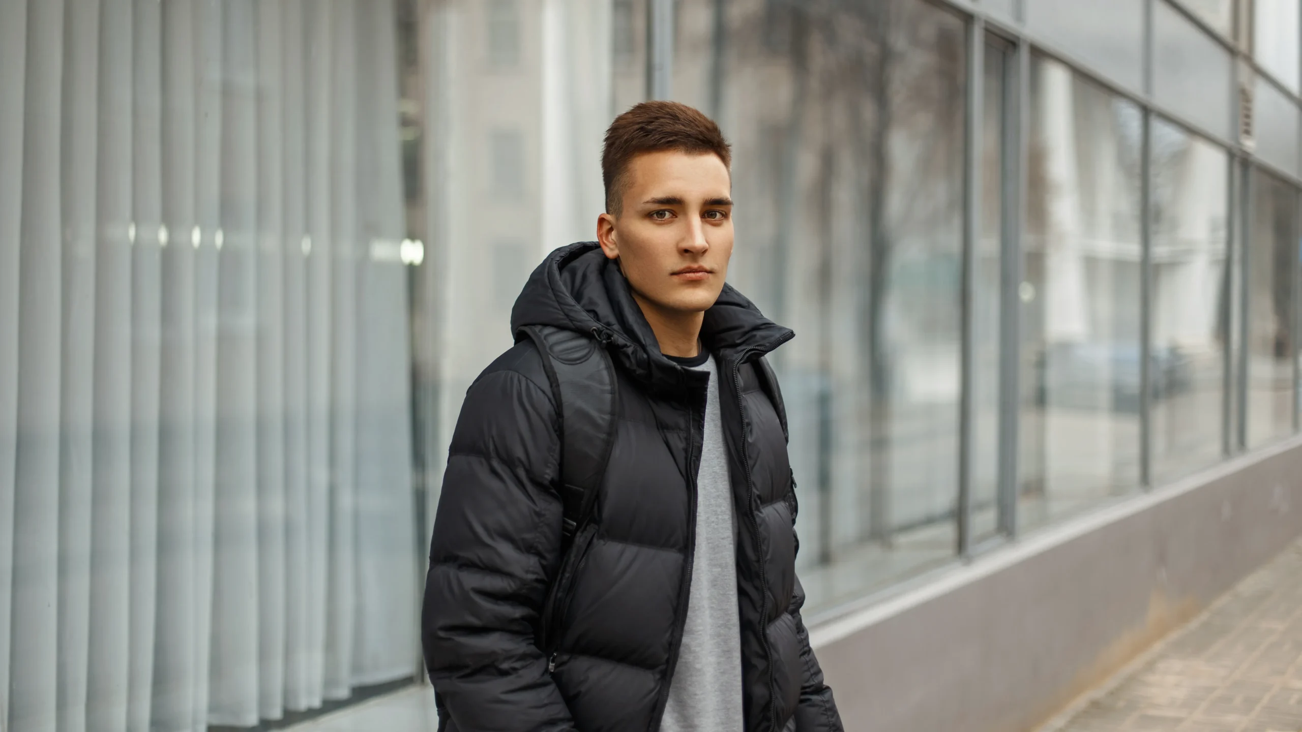 Men’s Black Puffer Jackets with Hood