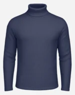 Jackard Men’s Turtleneck-Blue