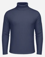 Jackard Men’s Turtleneck-Blue