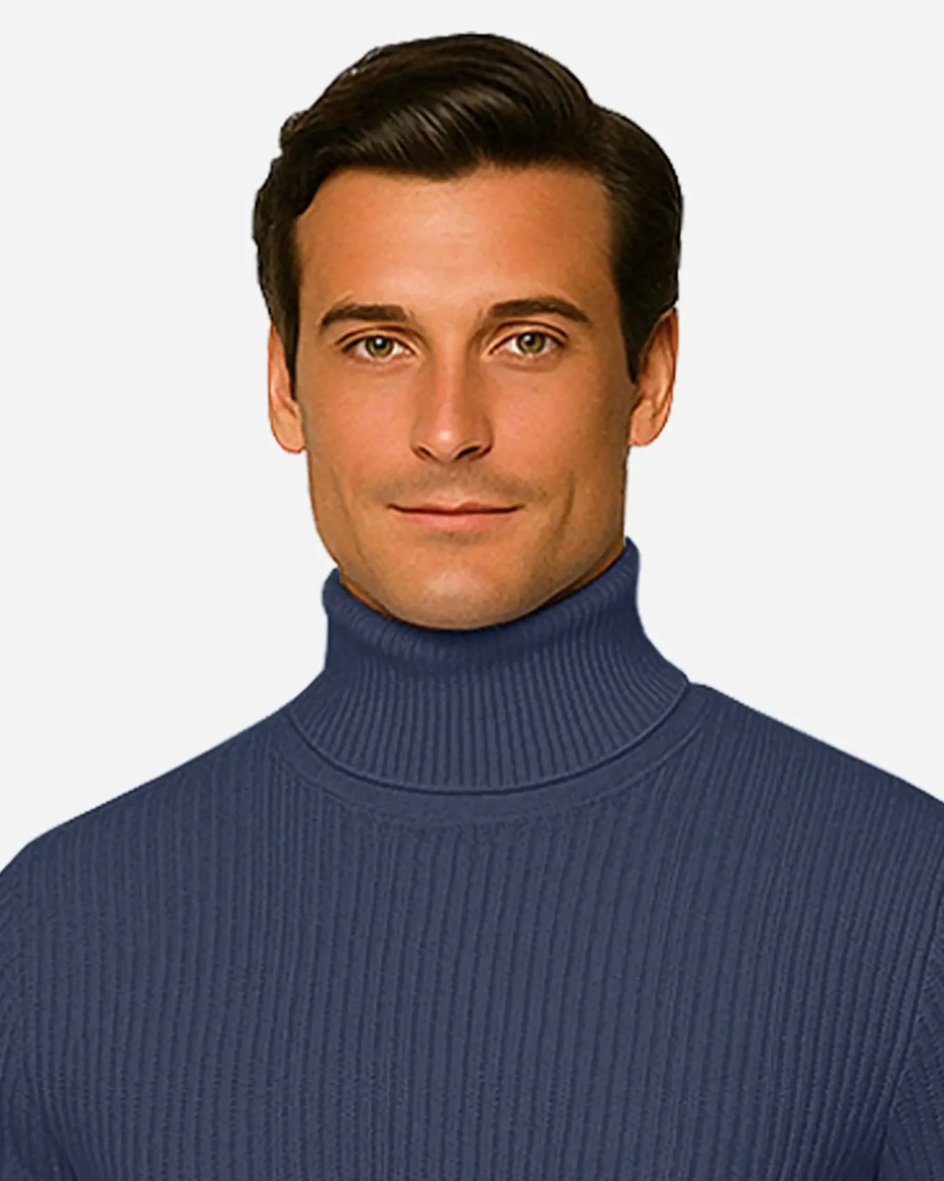 Jackard Men’s Turtleneck-Blue