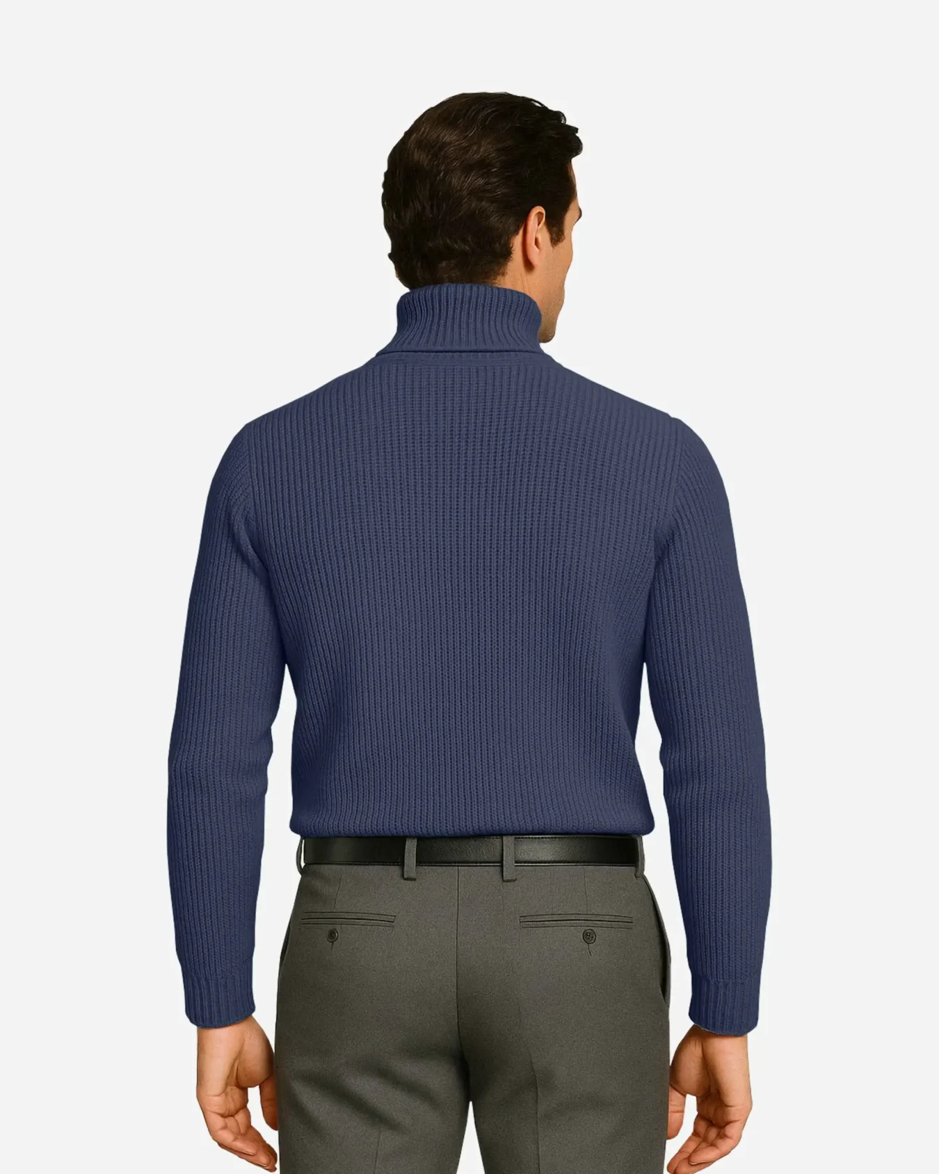 Jackard Men’s Turtleneck-Blue