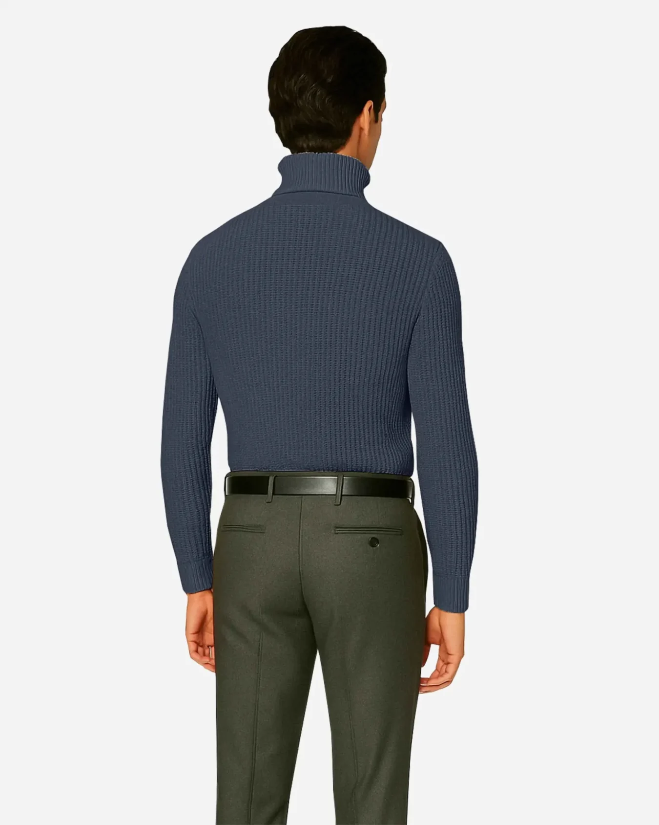 KRASH Men's Premium Turtleneck Sweater-dark grey