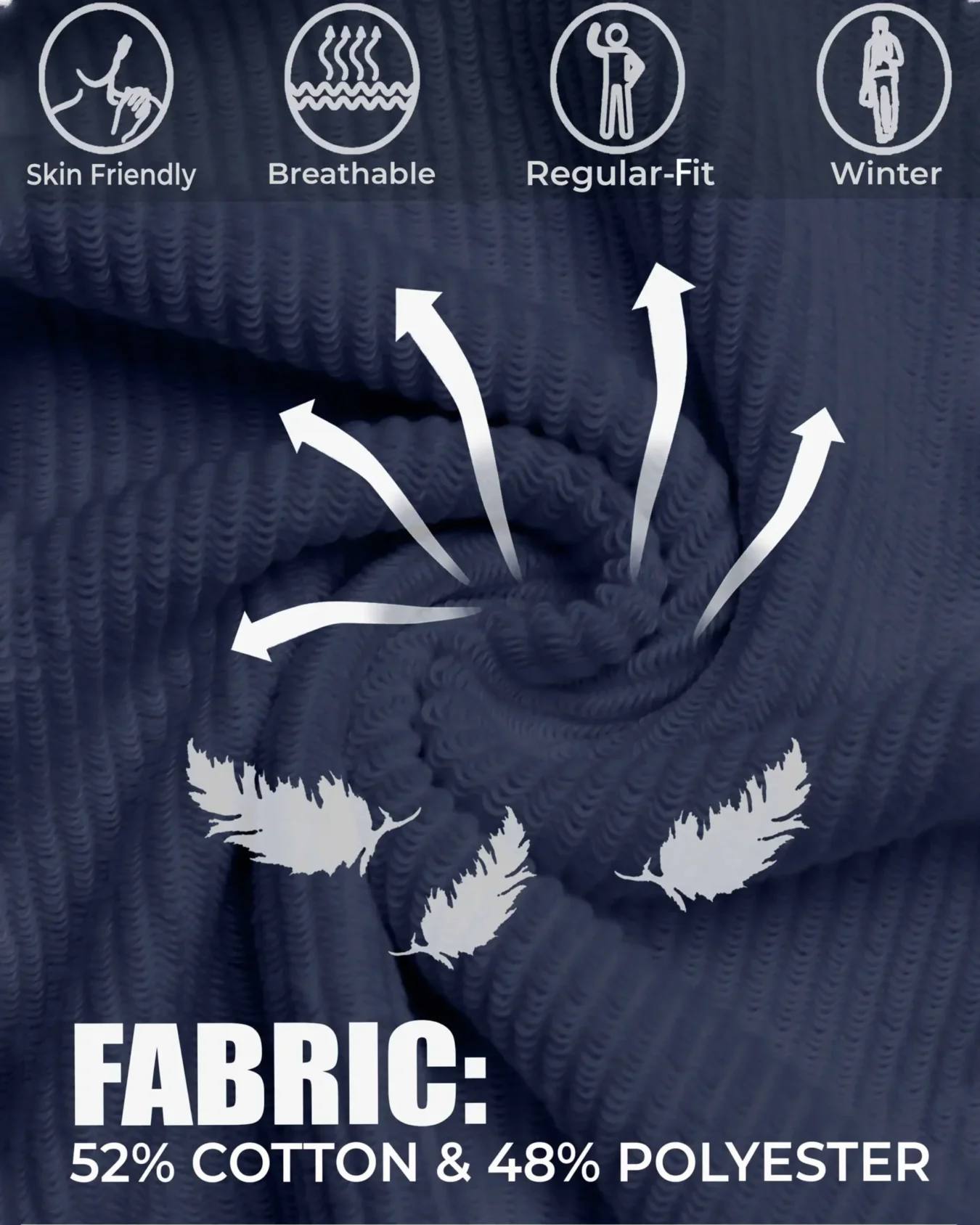 Jackard Men’s Turtleneck-Blue