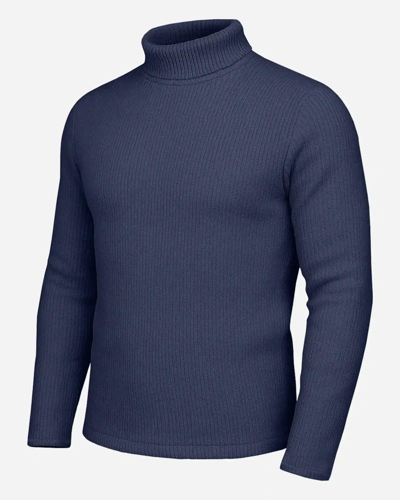 Jackard Men’s Turtleneck-Blue