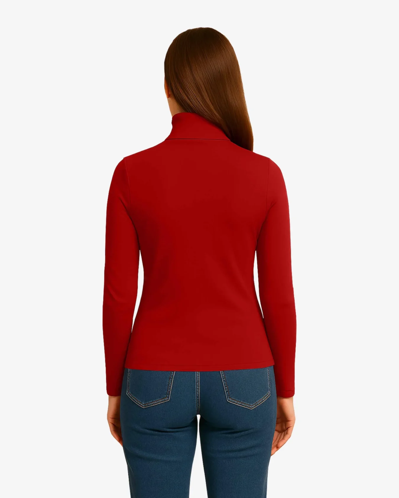 GREE Women’s Turtleneck Sweater-Red