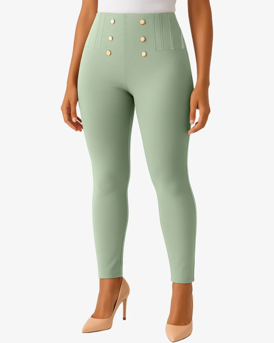 Glitter Double-Button Waist Sculpt leggings