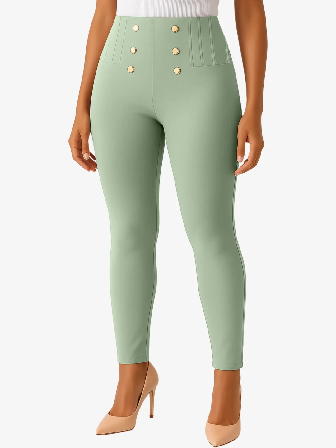 Glitter Double-Button Waist Sculpt leggings