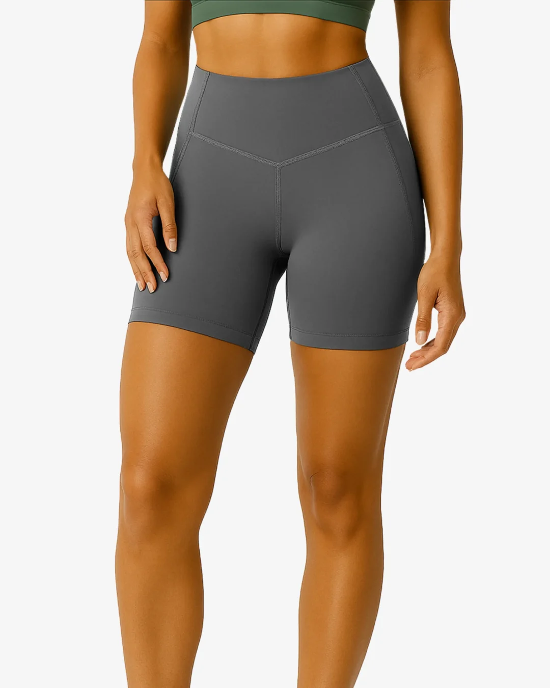 Maria High-Waist Yoga Fitness Shorts with Pockets