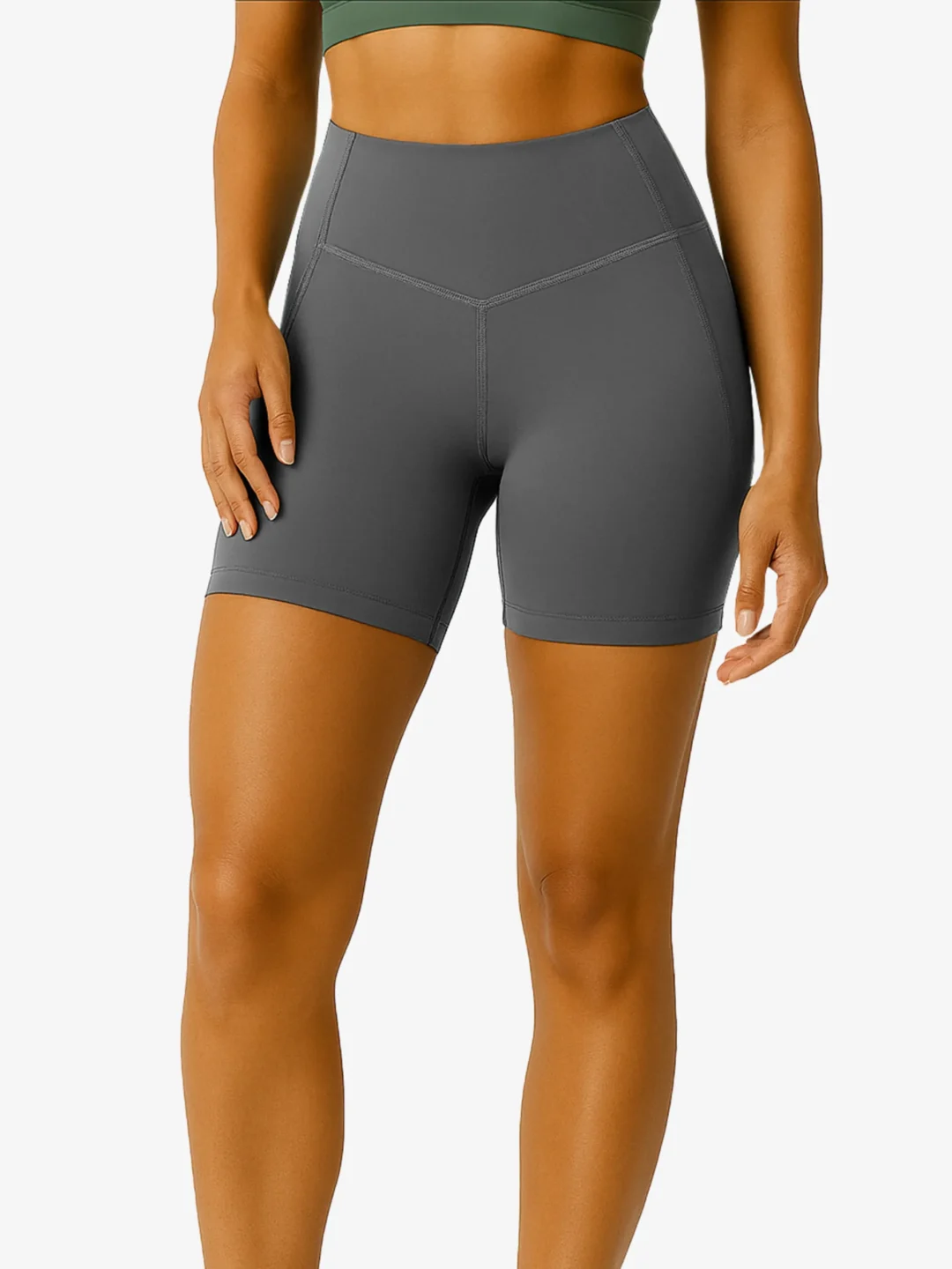 Maria High-Waist Yoga Fitness Shorts with Pockets