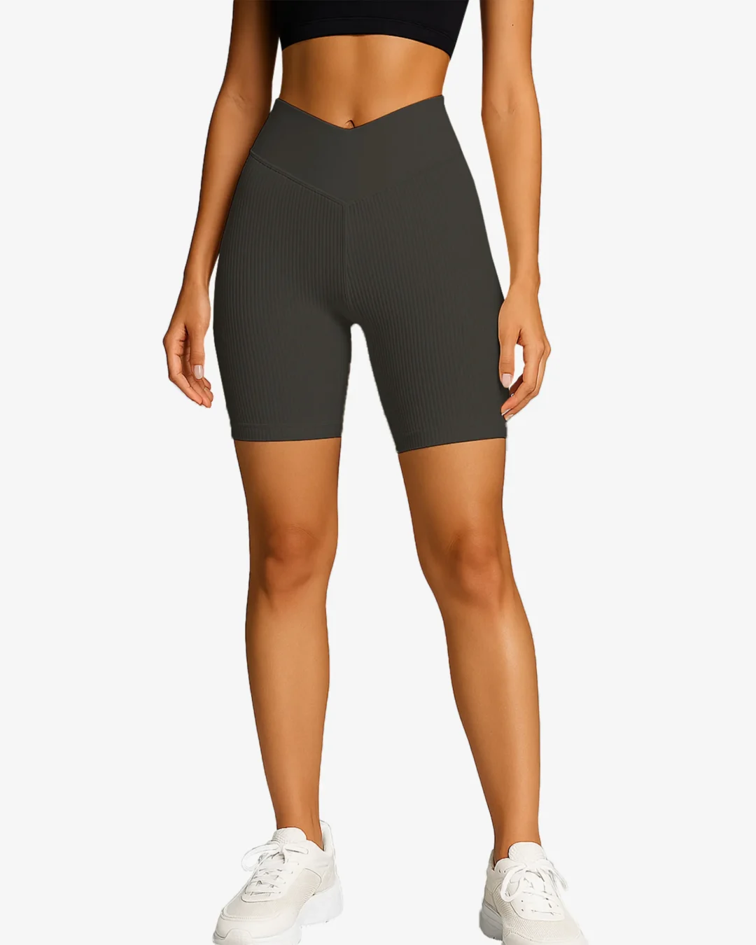Odessa Ribbed High-Waist Yoga Shorts