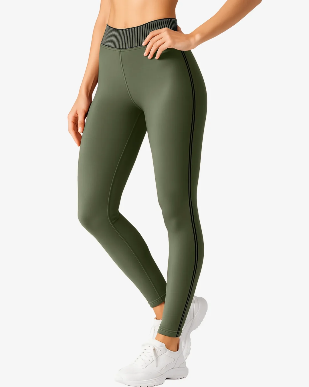 Ramona Ribbed-Waist Performance leggings