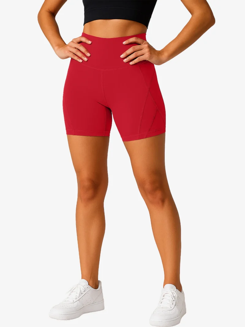 Trinity High-Waist Yoga Shorts with Side Pockets