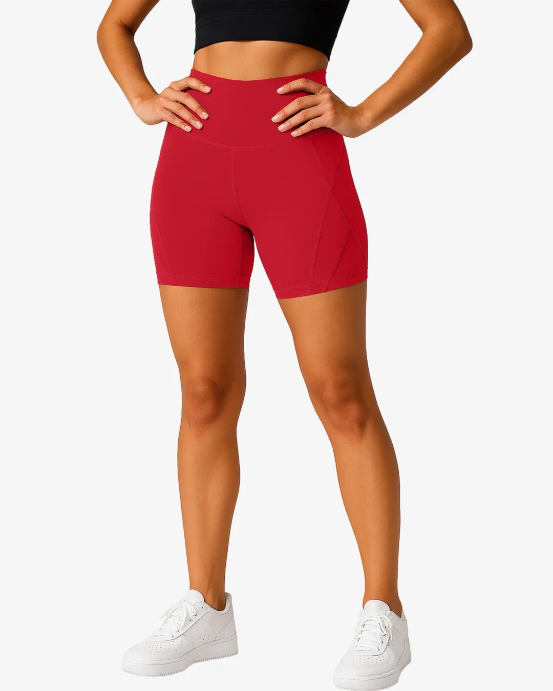 Trinity High-Waist Yoga Shorts with Side Pockets