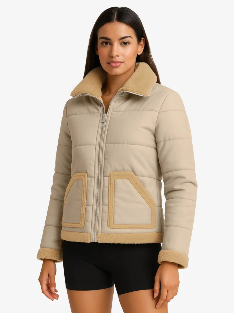 Alpine Cozy Women’s Sherpa Trim Puffer Jacket