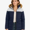 white and navy blue