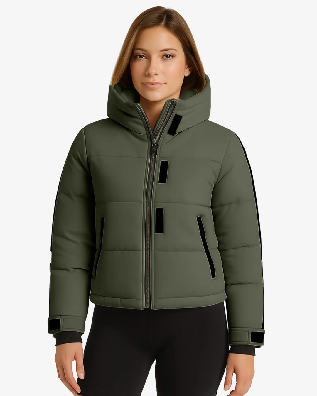 FrostFlex Aura Winter Puffer Jacket with Hood