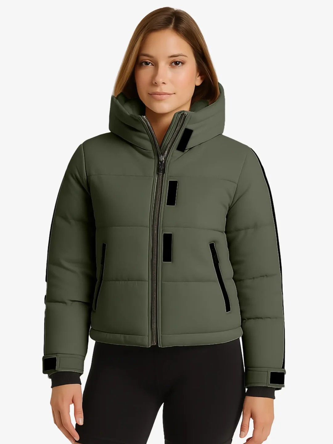 FrostFlex Aura Winter Puffer Jacket with Hood