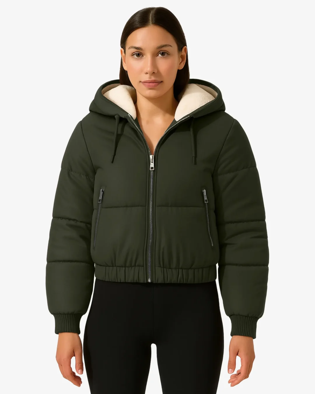 Luxe Women’s Hooded Crop Puffer Jacket