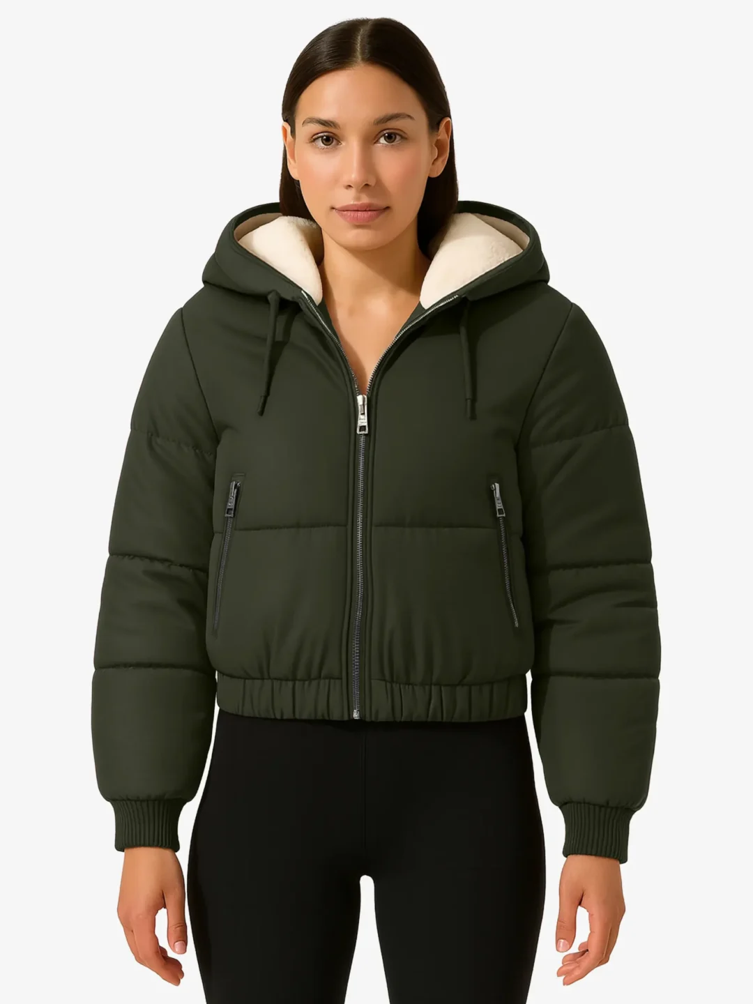 Luxe Women’s Hooded Crop Puffer Jacket