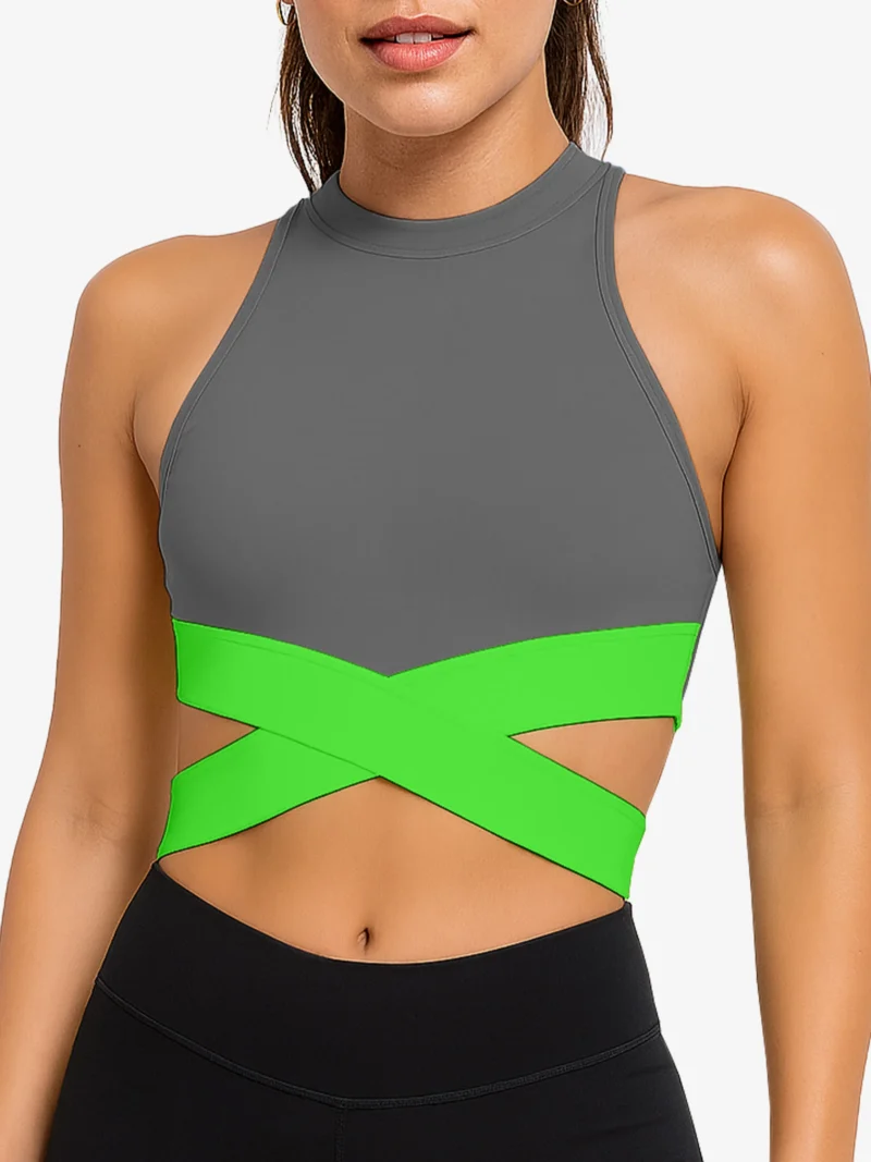 Myrah Seamless Yoga Bra with Crisscross Band