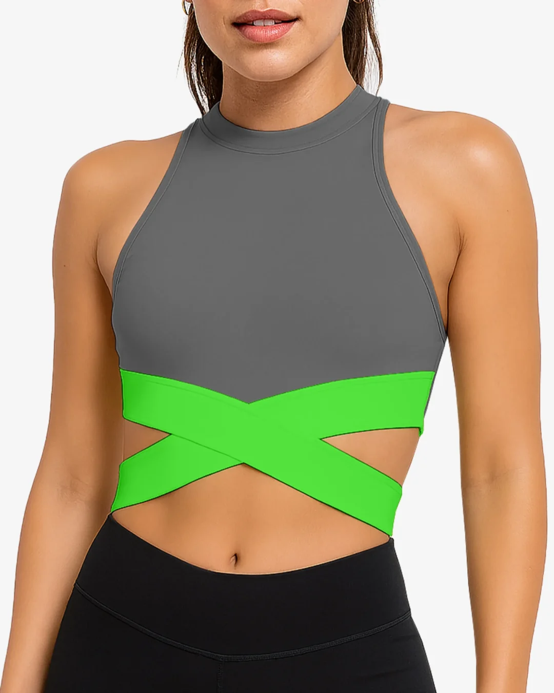 Myrah Seamless Yoga Bra with Crisscross Band