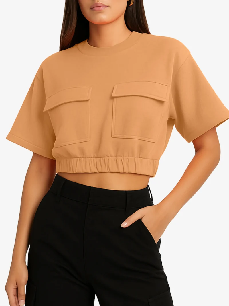 Bubble Women’s Crop Pocket Top