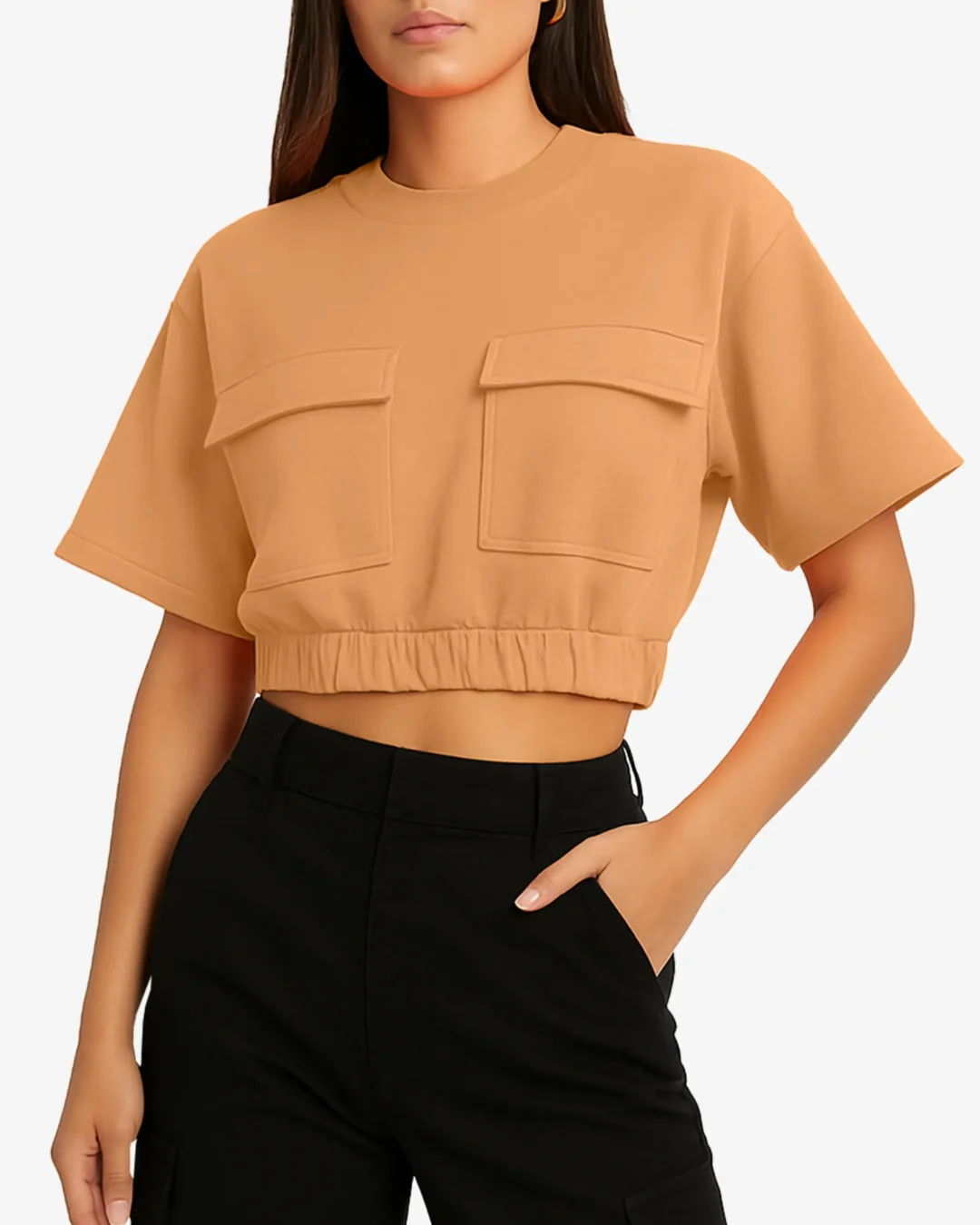 Bubble Women’s Crop Pocket Top
