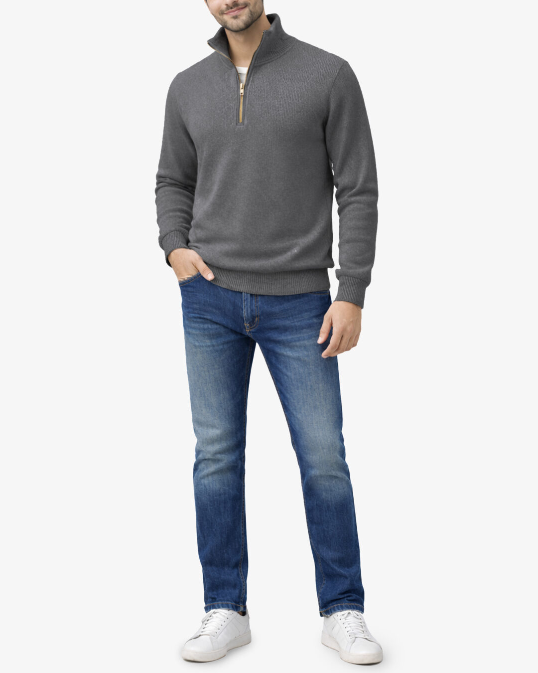 Noah Mock Neck Zip Pullover