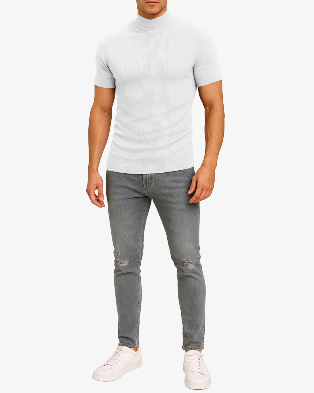 Monak RIB Mock Neck Short Sleeve Shirt