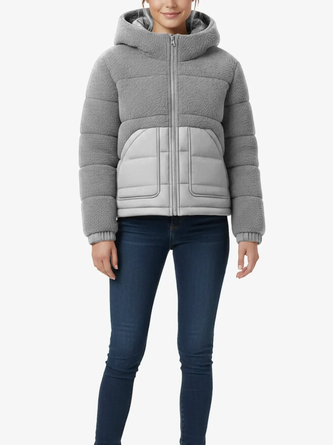 Wine Glow Women's Puffer Jacket With Fur Hood