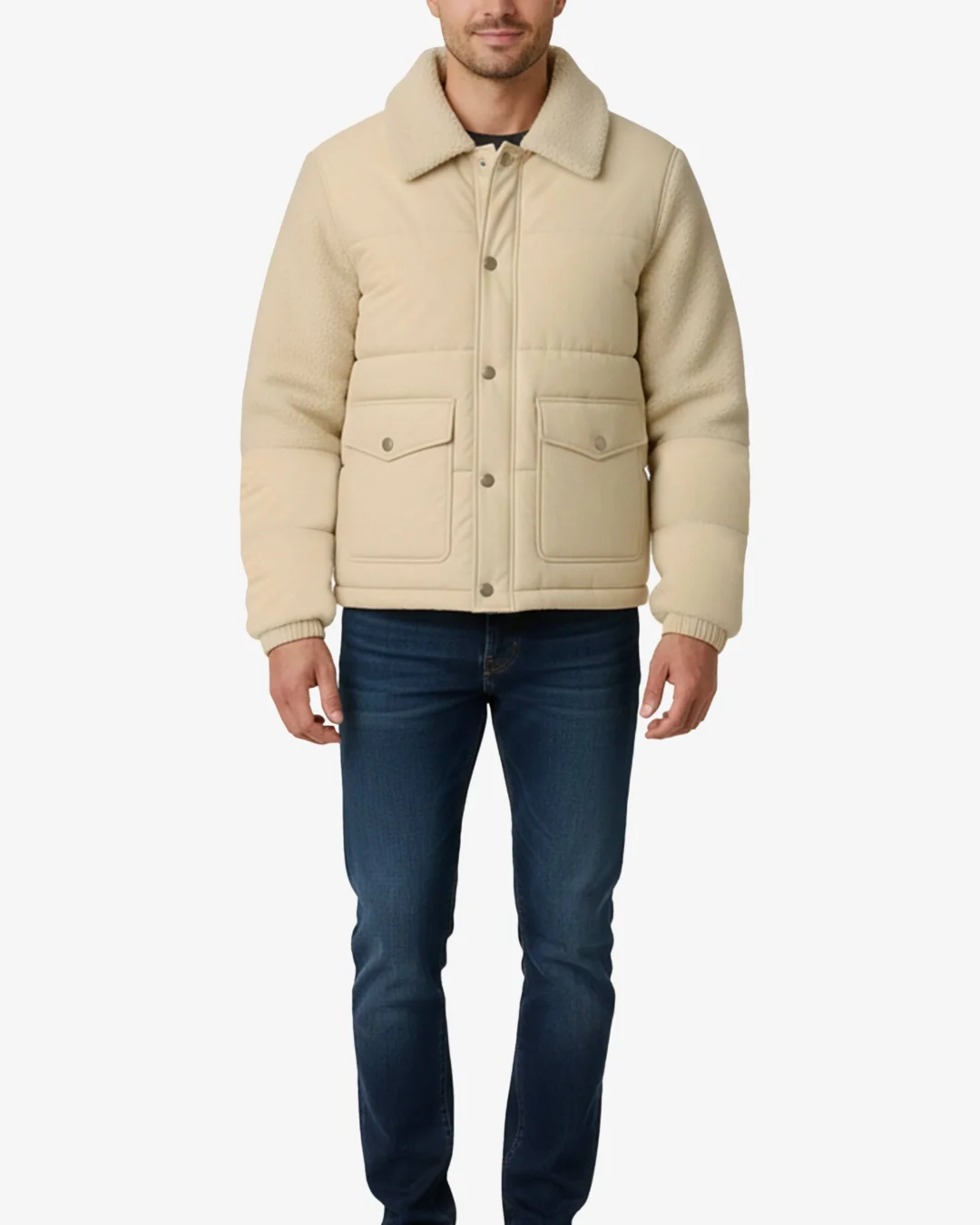 Shearling Collar Puffer Jacket Men