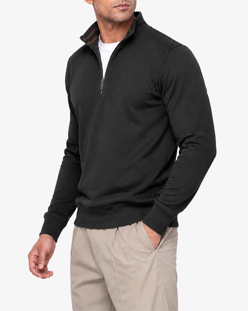 Maxwell Men's Quarter Zipper Pullover Sweatshirt Regular Fit Casual Wear